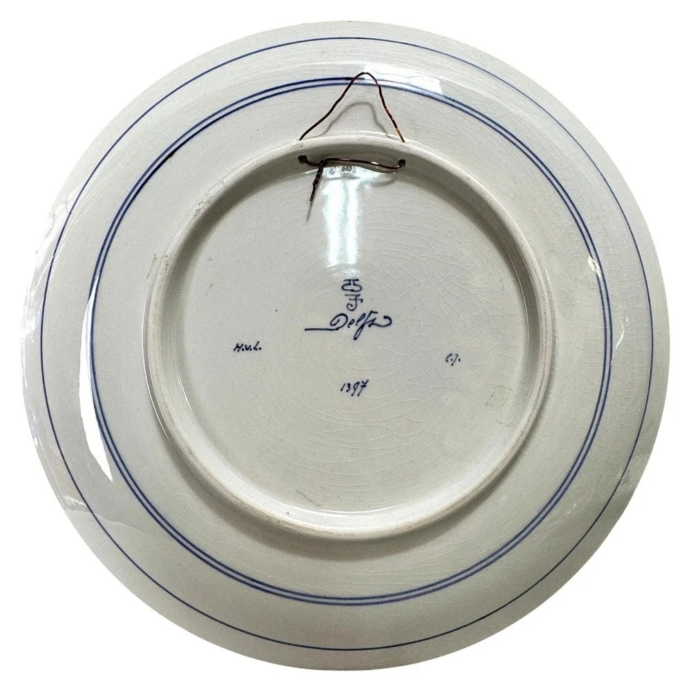 Royal Delft 1971 Hand Painted Charger H Van der Linden Sande Bakhuyzen Large 13